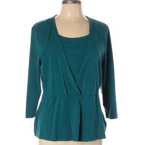 Denim & Co Size L 3/4 sleeve top